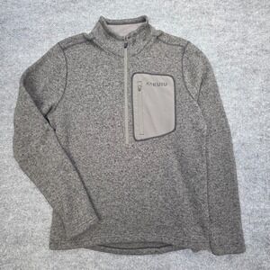 Kuiu Base Camp Sweater Mens Large Grey Pullover High Loft Sweater Fleece 1/2 Zip